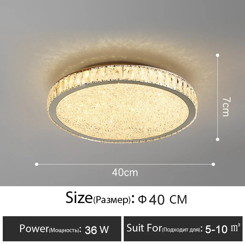 Modern Led Ceiling Lamps Luxury Home Decoration Crystal Lamp Indoor Bedroom Dining Living Room Gold Lusters' Lighting Fixtures