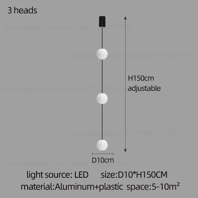 LED Minimalist Style Chandelier Hanging Stairs Pendent Lamp Designer Living Room Kitchen Bedroom Pendant Light Indoor Lighting