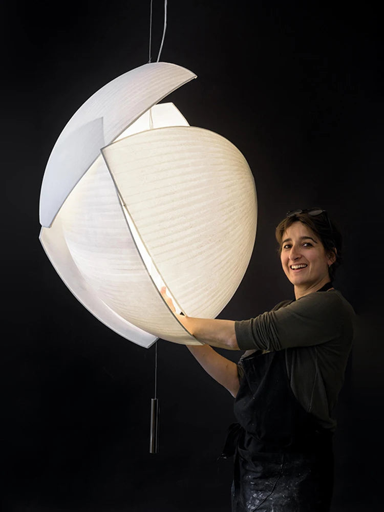 Modern Designer Wabi-Sabi Fabric Led Pendant Light Living Dining Room Led Chandeliers Lighting Home Decors Hanging Lamp Luminaire