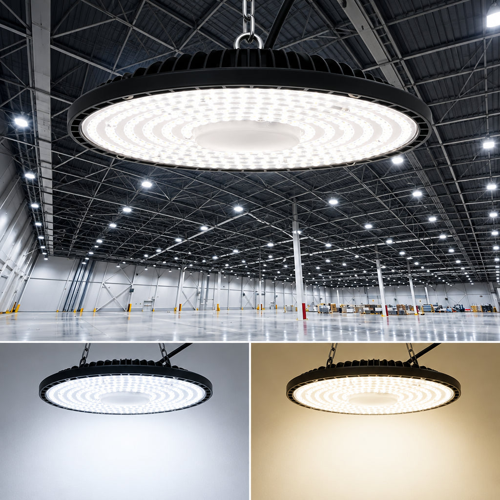 220V UFO LED High Bay Light (100W/150W/200W) - Super Bright IP65 Waterproof Industrial Lighting for Warehouse & Factory