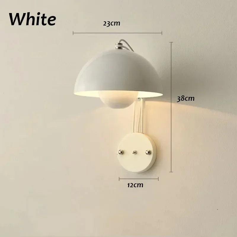 E27 Nordic Wall Lamp LED Torch Bedside Lamps Indoor Lighting Fixture Mushroom Sconces Creative Macaron Switch for Living Room