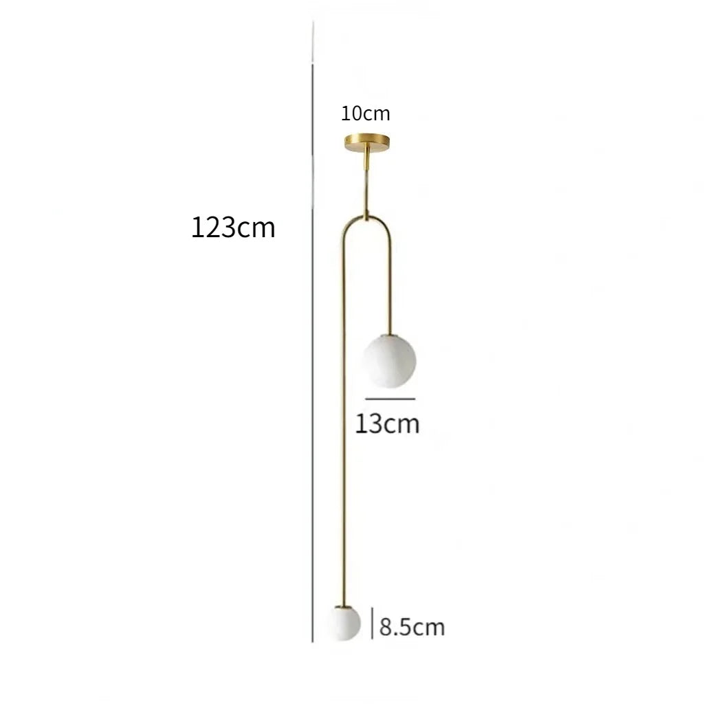 Modern Glass Ball Pendant Light Led Bedside Hanging Lighting Nordic Golden Luxury Hallway Living Room Bedroom Indoor Decor Lamp
