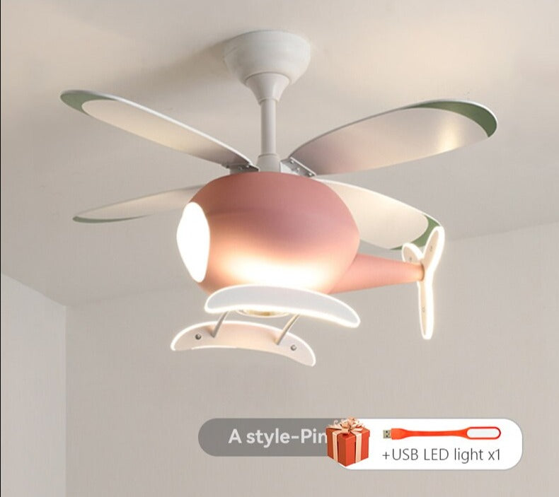 Children Room Ceiling Fan Lamp With Light Electric Fans Lights Small Bedroom Deco Cooling Decorations Remote Control
