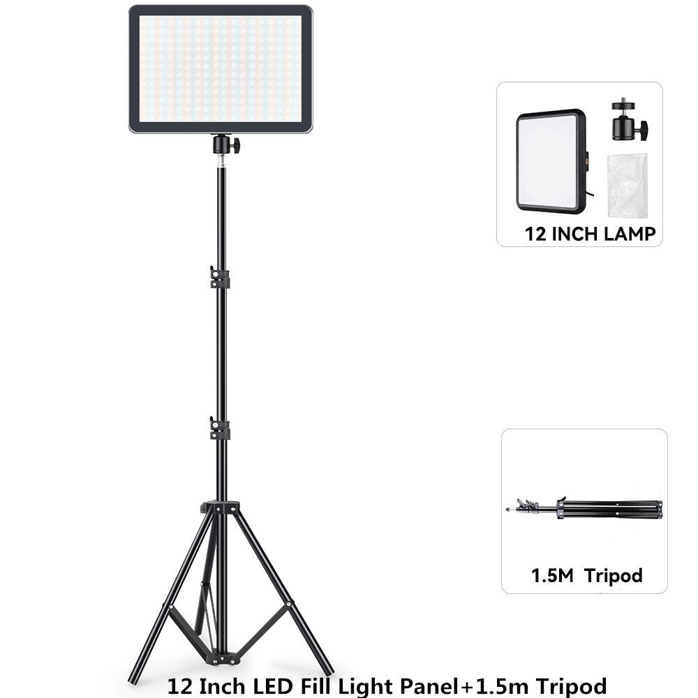 LED Fill Lamp Video Light Panel 2800-7000K Photography Lighting Live Stream Photo Studio Light Kit For Live Stream Tiktok