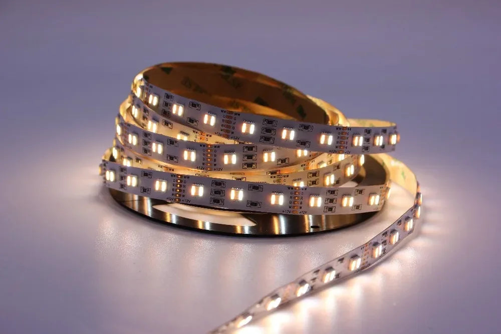 12V 24V 48V 5050 RGBCCT LED Strip RGB White+Warm White,5 Color in 1 LED Chip,60/96/112 LED/M IP20 IP65 IP67 Waterproof LED Tape