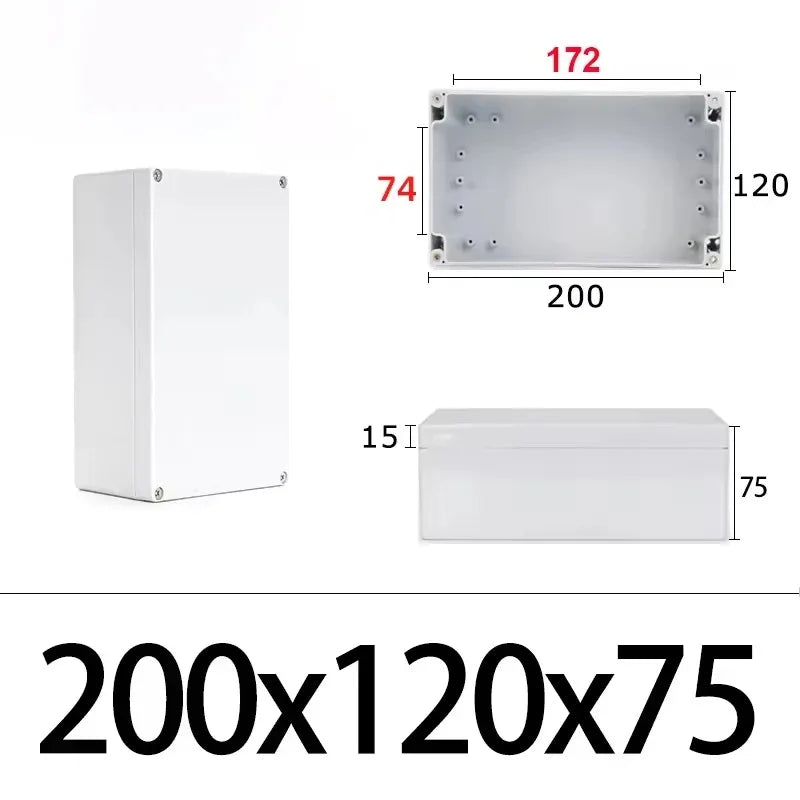 Outdoor Waterproof Plastic Junction Box (Black & White) - IP-Rated Plastic Enclosure & Electronics Project Instrument Shell Case