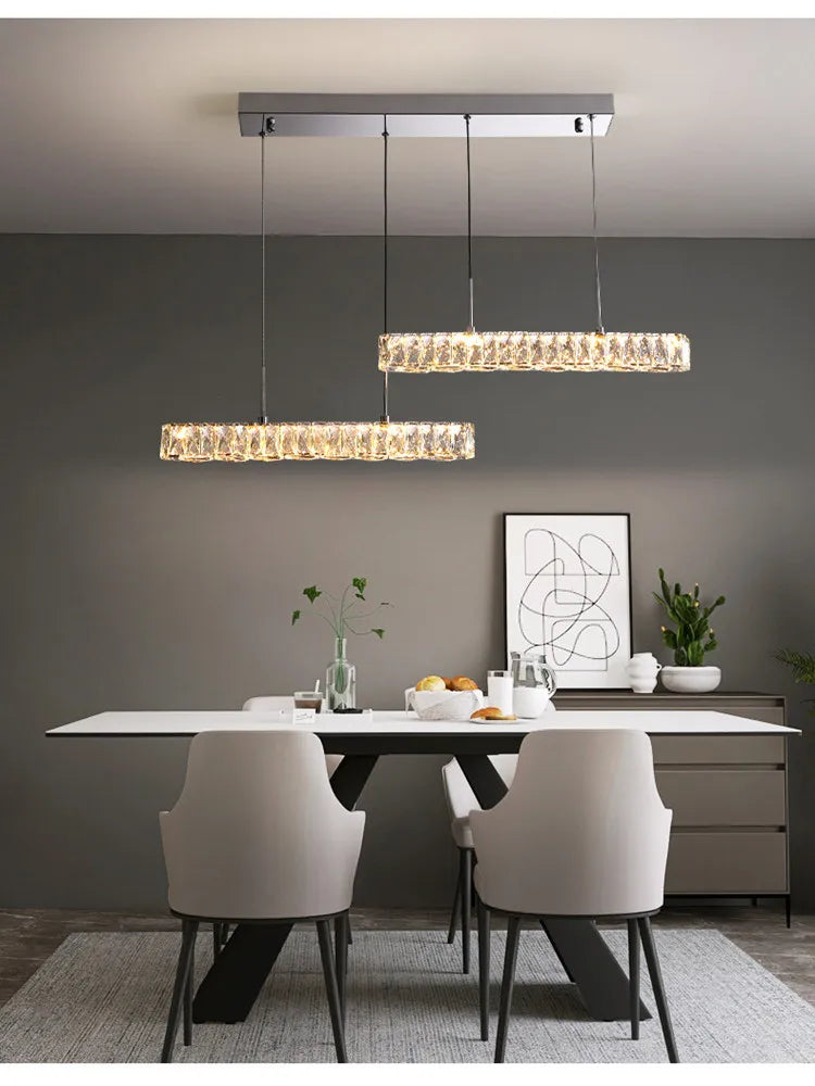 Modern Foyer Luxury 3 Dimmable Ceiling Chandelier Light Lustre K9 Crystal Liner Ceiling Lamp Indoor Lighting Decors Led Luminaire