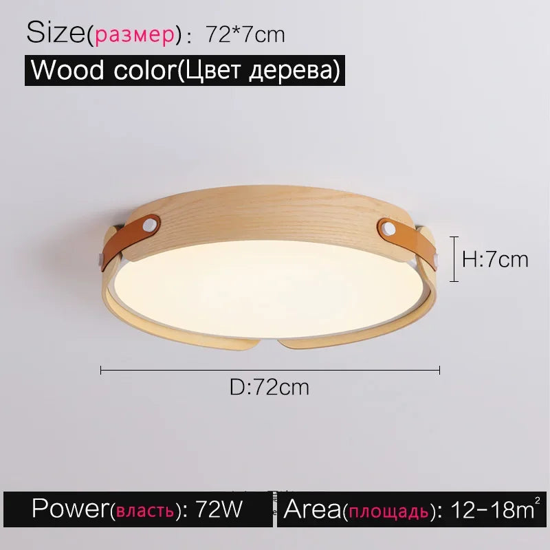 Ceiling Lamps Japanese Creative Walnut Bedroom Lamp Modern Lamp Round Room Lamp Main Bedroom Restaurant Nordic Lamp