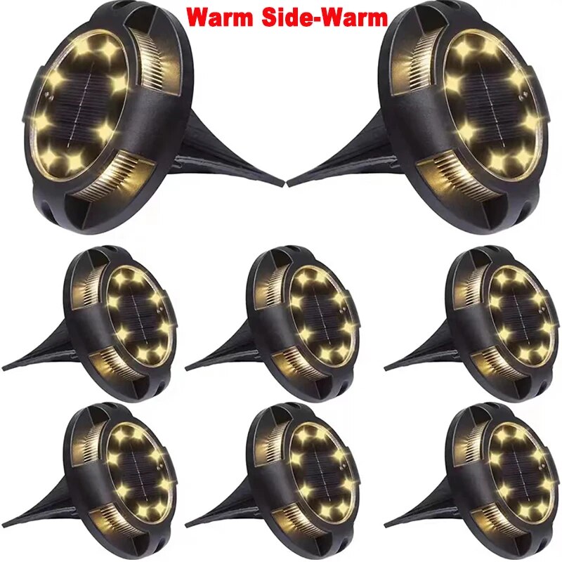 12LED Solar Power Disk Light Outdoor Garden Solar Underground Light Deck Light Spotlight Buried Solar Led Lamp Garden Decor
