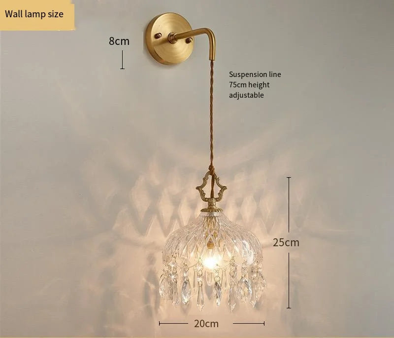 Vintage French Glass Pendant Lamp | Luxury Art Deco Ceiling Chandelier for Bedroom & Bar