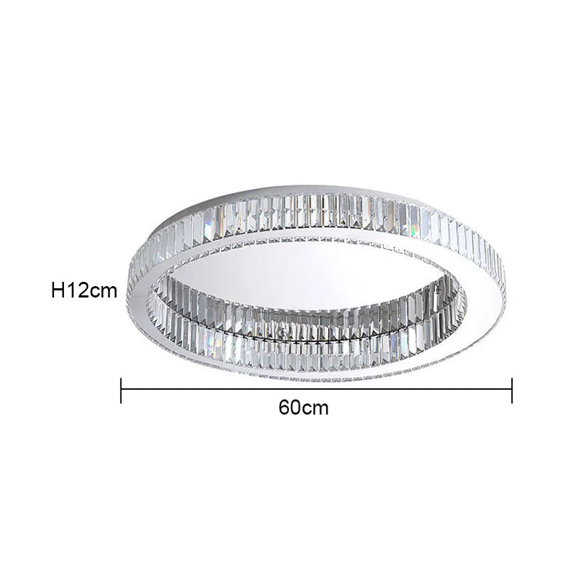 Modern Simple Crystal Circle Lamp Ceiling Chandelier Living Room Bedroom Study Decorative Led Indoor Lighting