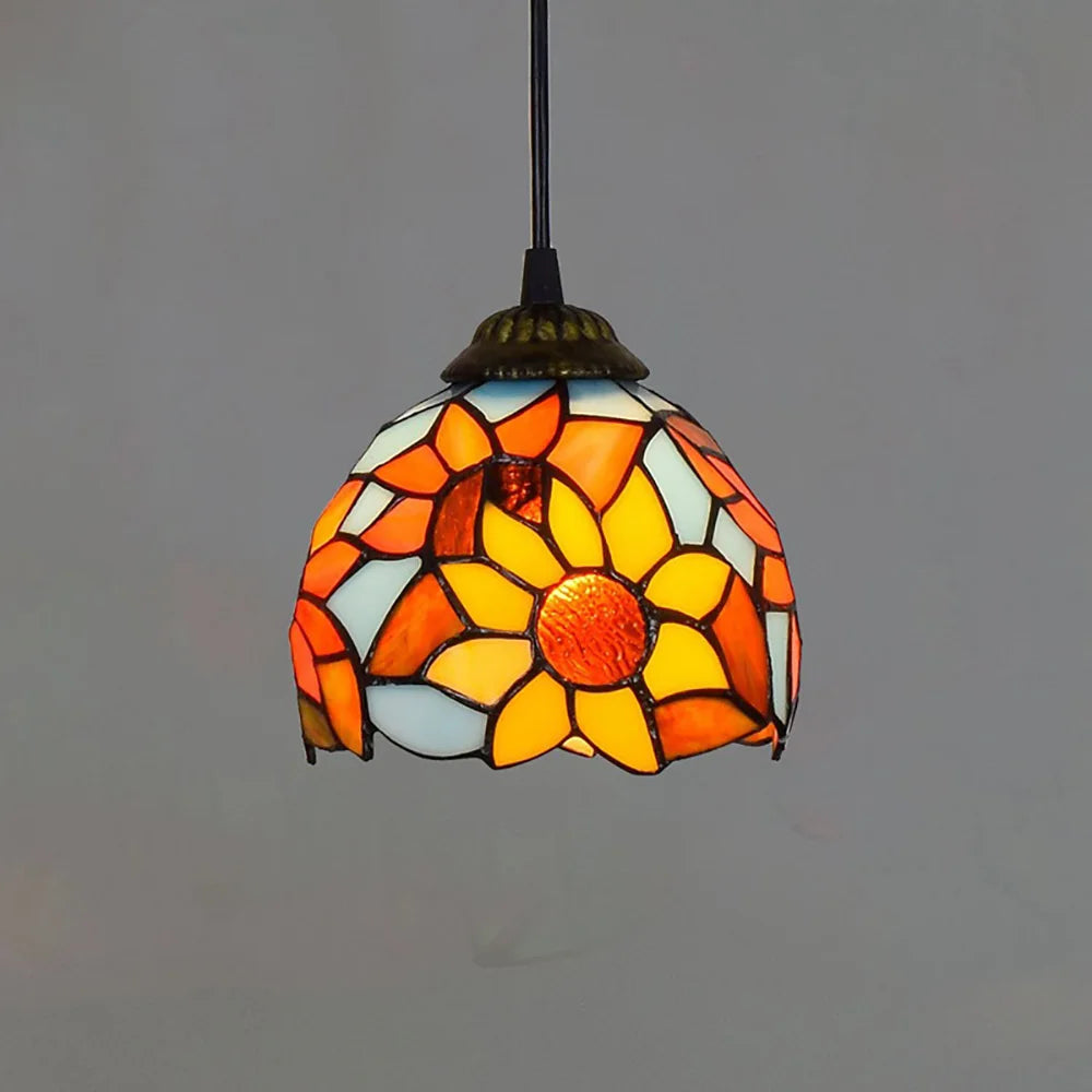 Colorful Mediterranean Style Bohemia Lamp Stained Glass Shade Mosaic Pendant Light for dining room bar lighting