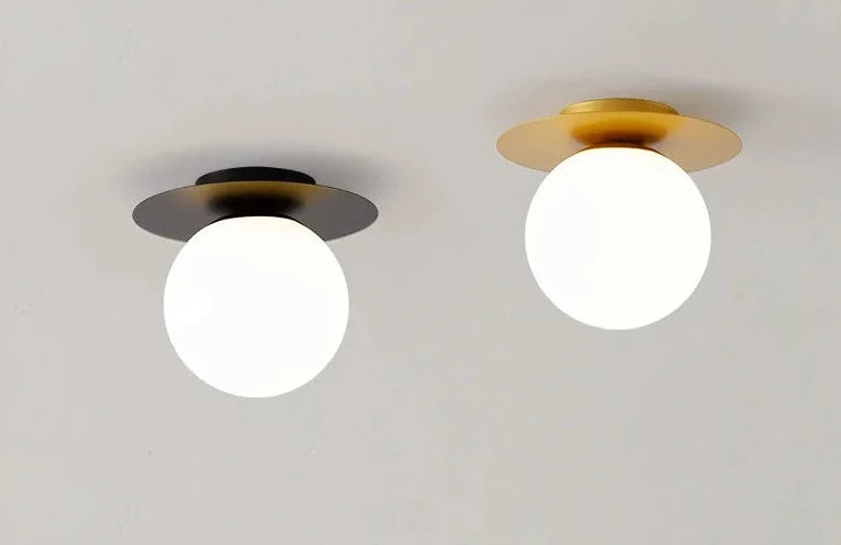 ln door LED Ceiling Lamp for Modern Glass Ball Black Gold LED Ceiling Lights Chandelier Lighting for Home Balcony Light Fixtures