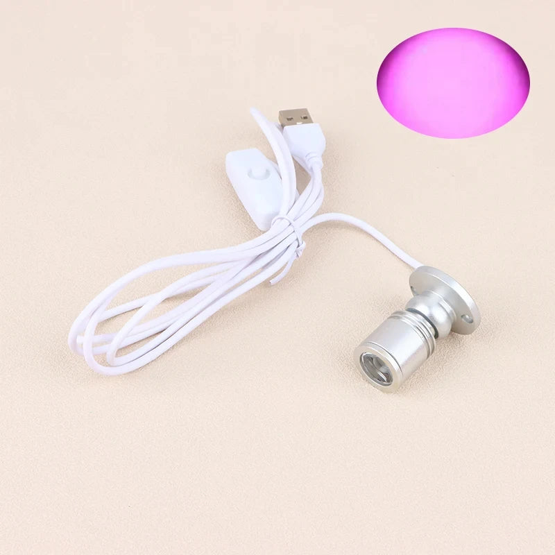 LED USB 5V 3W Led Spot Light Surface Mounted Cabinet Showcase Counter Jewelry Lamp Rotatable Angle Ceiling Mini Spotlight