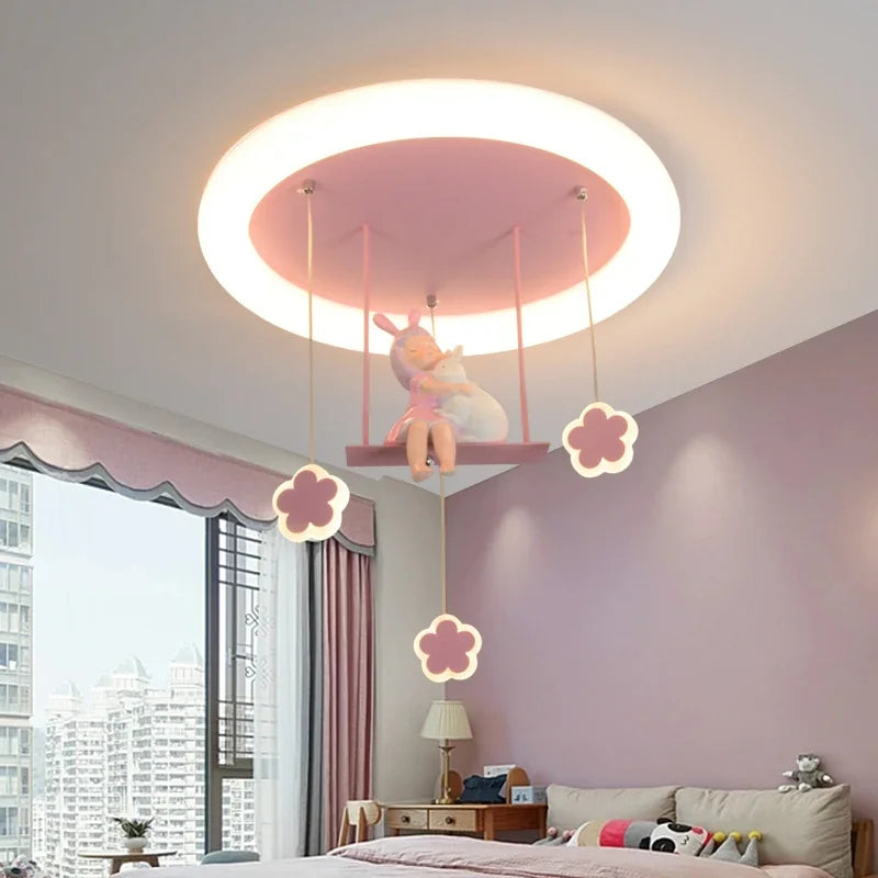 Children's room ceiling light eye protection cartoon pink little girl LED light kindergarten room decoration lighting fixture