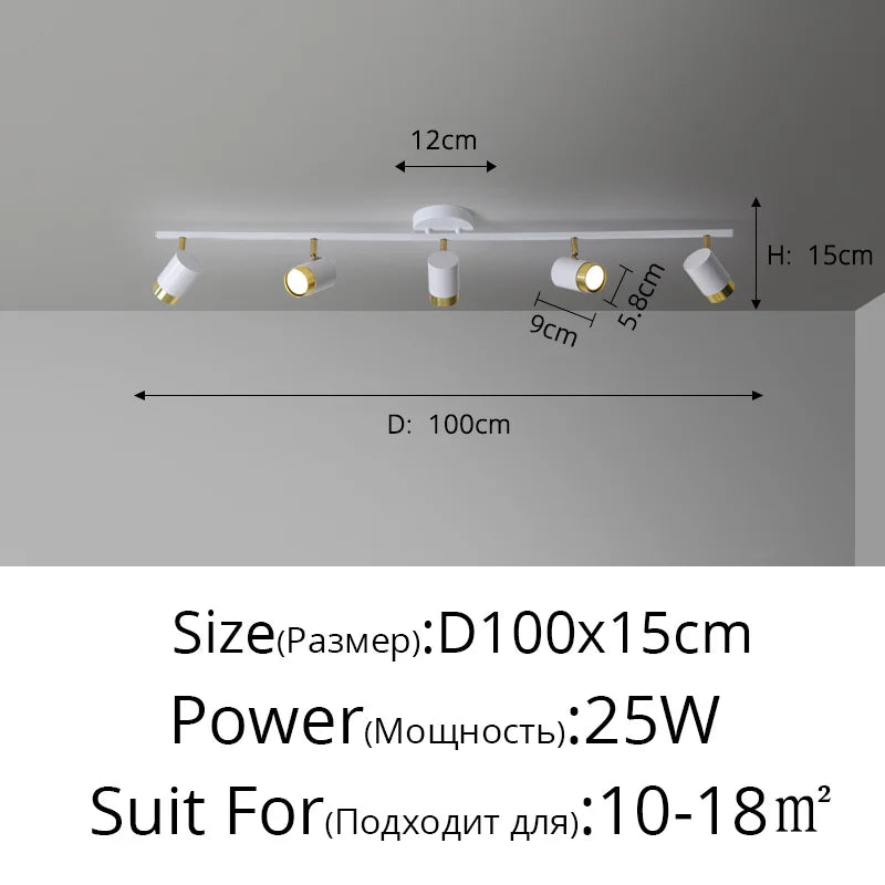 Corridor Led Chandelier With Spotlights Nordic Strip Ceiling Lamp For Living Room Bedroom Balcony Home Decors Lighting Fixtures