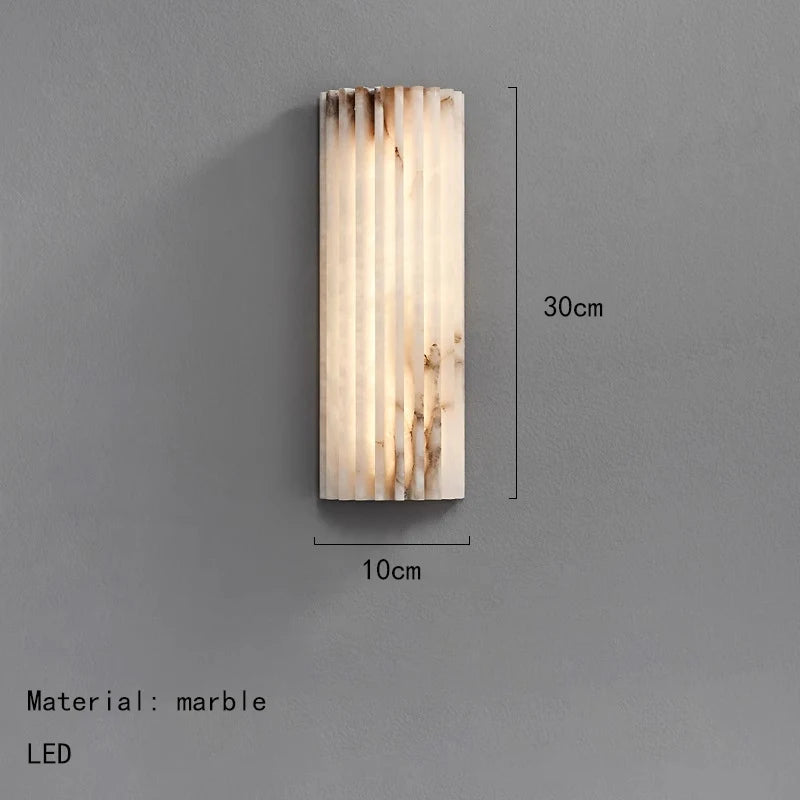 Creative Real Marble LED Wall Lamp - Luxury Art Deco Stone Sconce