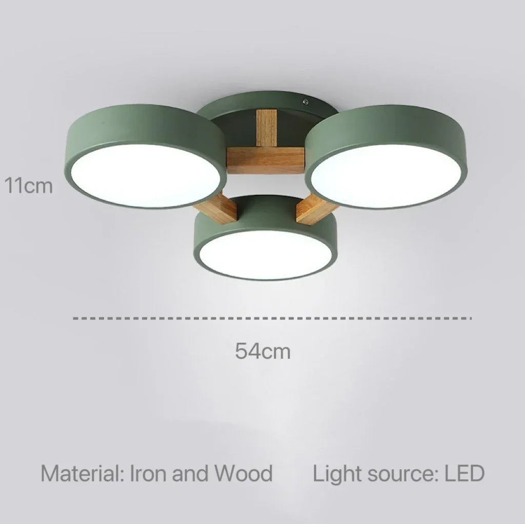 Nordic Modern Macaron Ceiling Lamp Chandelier Bedroom Minimalist Wood Home Decor Living Room Kitchen LED Lighting Fixtures