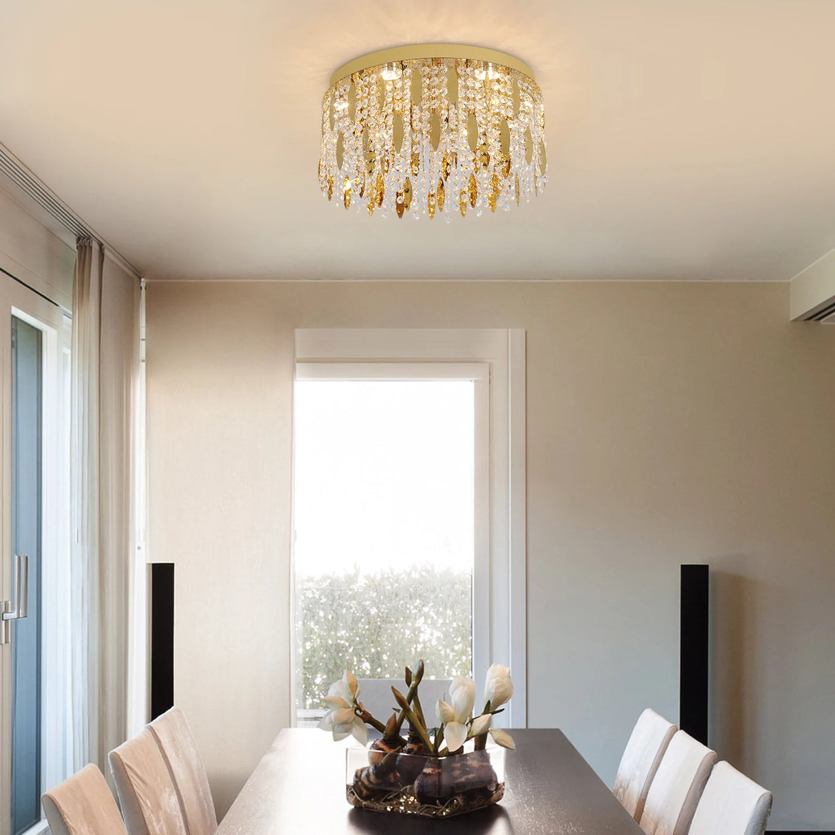 Luxury Crystal Led Ceiling Lamp Modern Chandelier Living Dining Room Pendant Light Hanging Lustre Home Decor Fixture