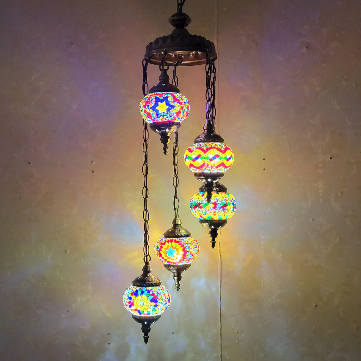 Turkish style mosaic Chandelier Glass Lantern Art Pendant Lamps Living room hotel hall restaurant dining room Hanging lights