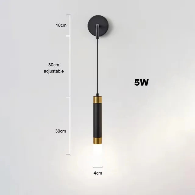Nordic Luxury Wall Lamp with Reading Spotlight - Modern Linear LED Sconce