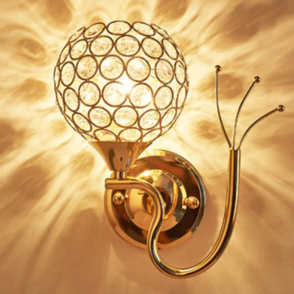 Modern LED Crystal Wall Light Wall Mounted Pendant Lamp E27 Socket Elegant Crystals Wall Sconce Decorative Bedroom Aisle Stairs
