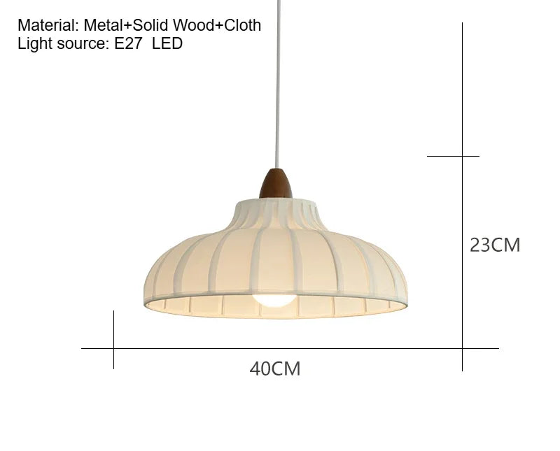 Japanese Style Fabric Pendant Light Chandelier - Minimalist Cloth Hanging Ceiling Lamp Fixture for Dining Table, Restaurant, Shop & Apartment Living Room