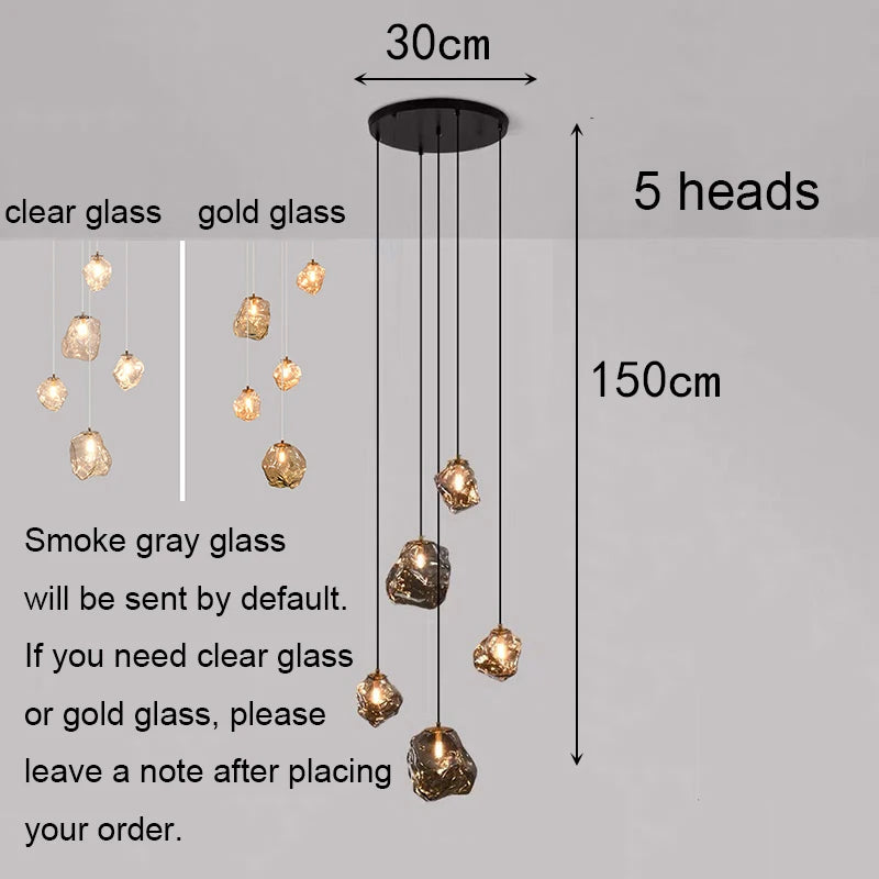 Modern Staircase LED Ceiling Chandelier - Luxury Long Hanging Pendant Light for Living Room