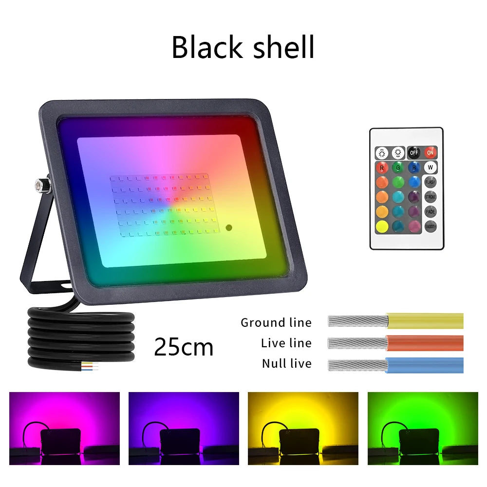IP68 Waterproof RGB LED Flood Light (20W/30W/50W/100W) AC220V - Outdoor Color Changing Spotlight & Street Projector