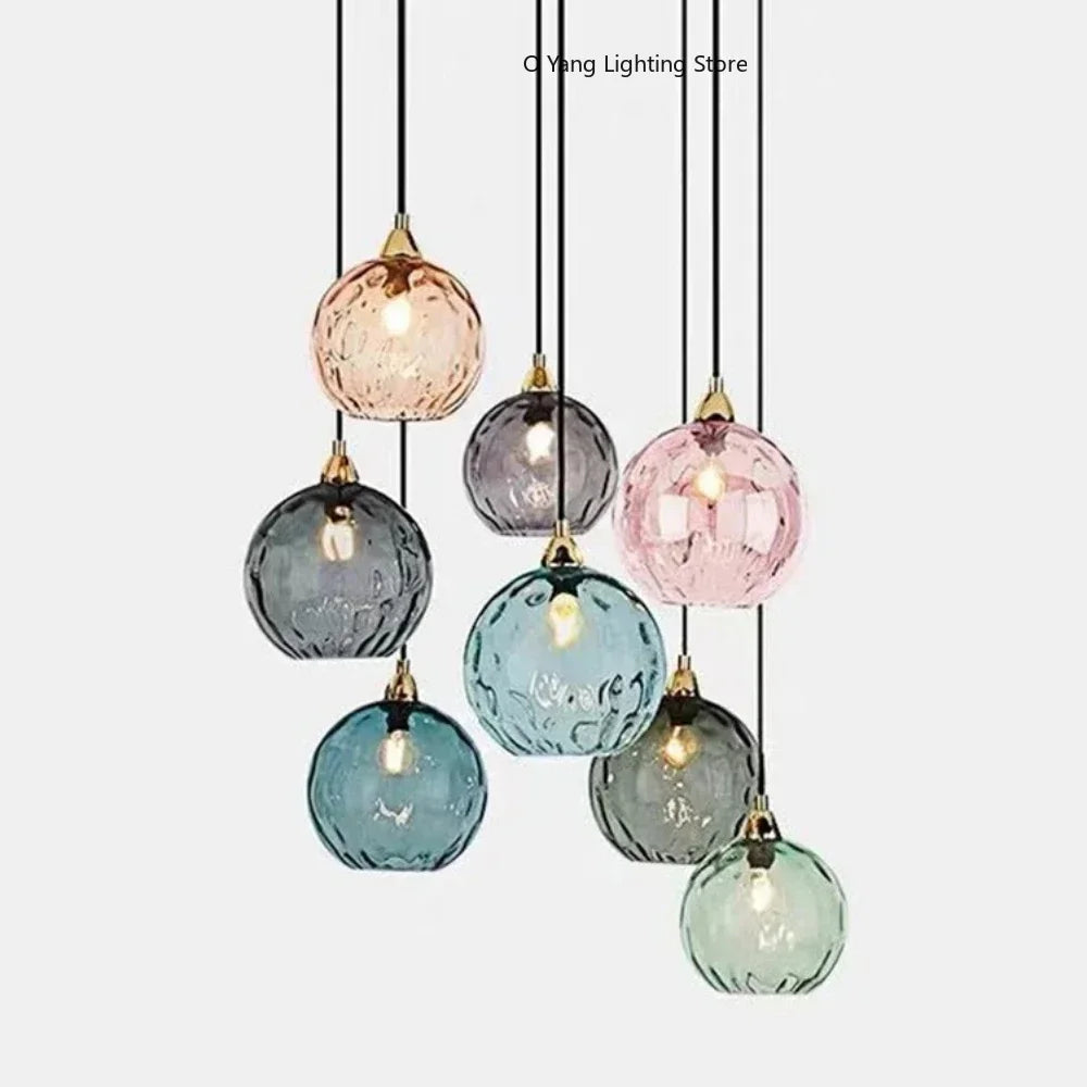 Designer Stained Glass Chandelier For Living Room Restaurant Classical Color Hanging Lamp Fixture Bedroom