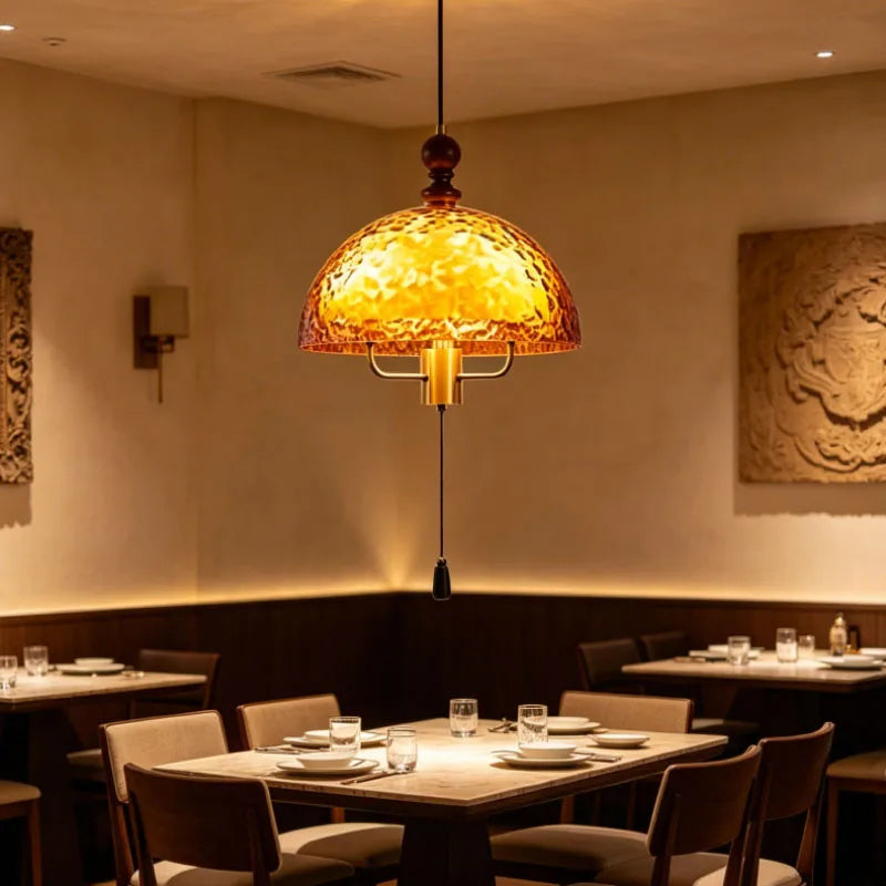 Acrylic Lampshade Pendant Lights Three E27 Bulb With Brown Wood For Bedroom Dining Room Kitchen Shop Lighting Fixtures