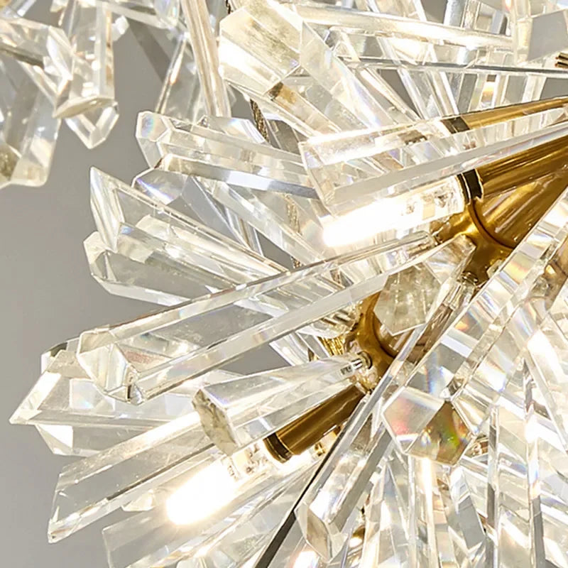 Modern Luxury Crystal LED Chandelier Lighting Nordic Firefly Ceiling Chandeliers For Living Flower Ring Pendant Lamp