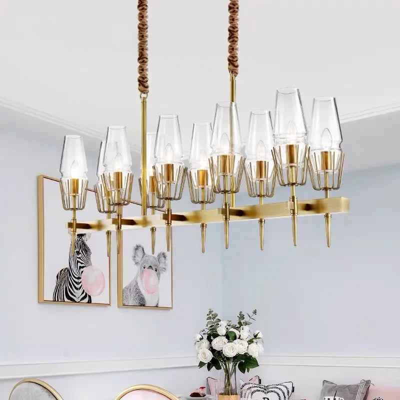 Post Modern Luxury Led Gold Lustre Glass Chandelier Room Decor Pendant Lamp Living Dining Bedroom villa Indoor Lighting Fixtures