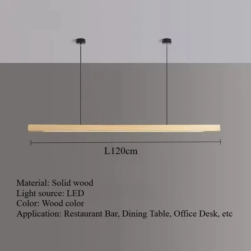 Nordic Walnut Solid Wood Pendant Light LED for Dining Tables, Study Rooms, Bar Counters, Office Desks, Indoor Home Lighting