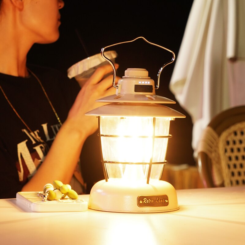 LED Tent Night Light Handle Camping USB Rechargeable Bulb Outdoor Portable Lamp Emergency Lantern With Infinite Dimming Function