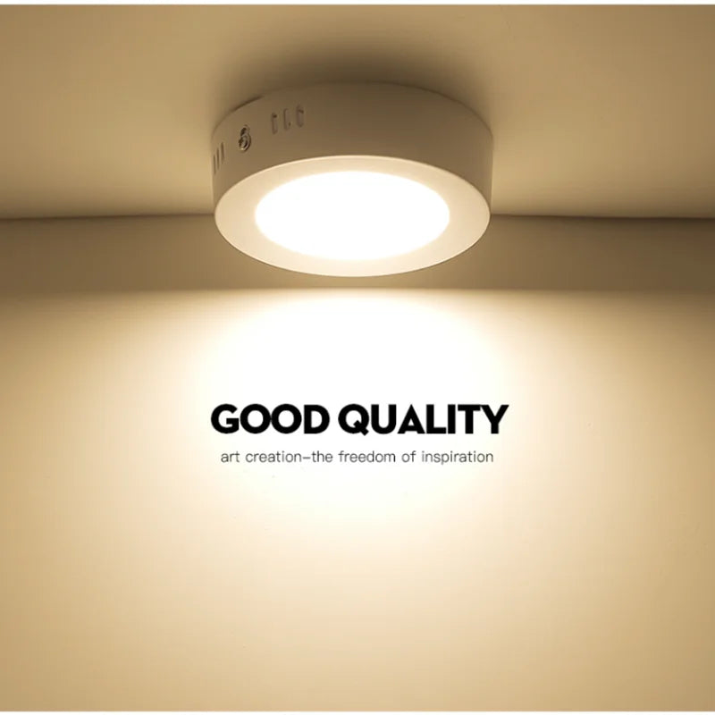 White LED SMD2835 Panel Light 6W 12W 18W 24W Surface Mounted LED Ceiling Lights AC85-265V Round Square LED Downlight
