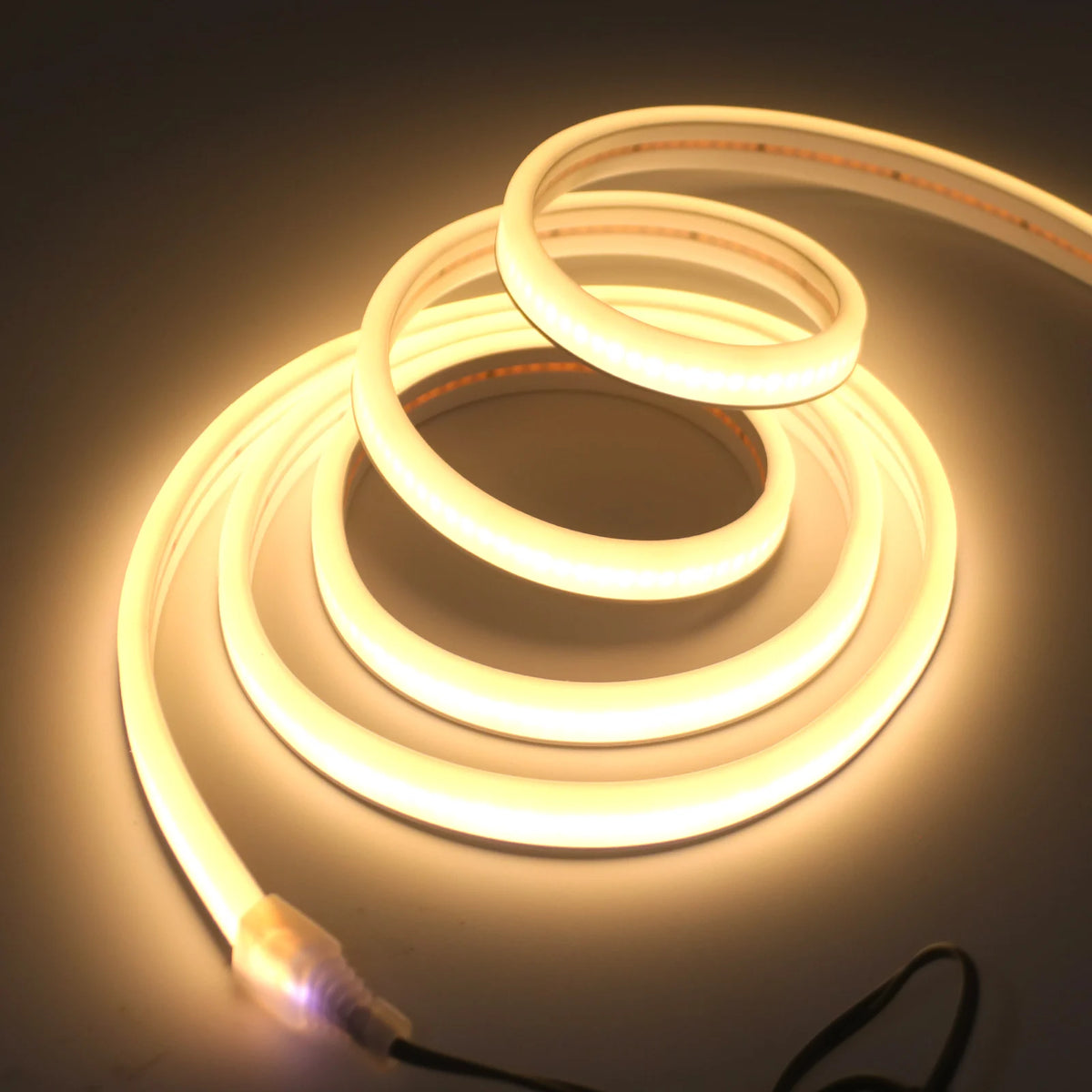 DC24V Solar COB Neon LED Strip 320LEDs/m Waterproof Flexible Silicone Rope Light Outdoor Yard Patio Home Garden Landscape Decor