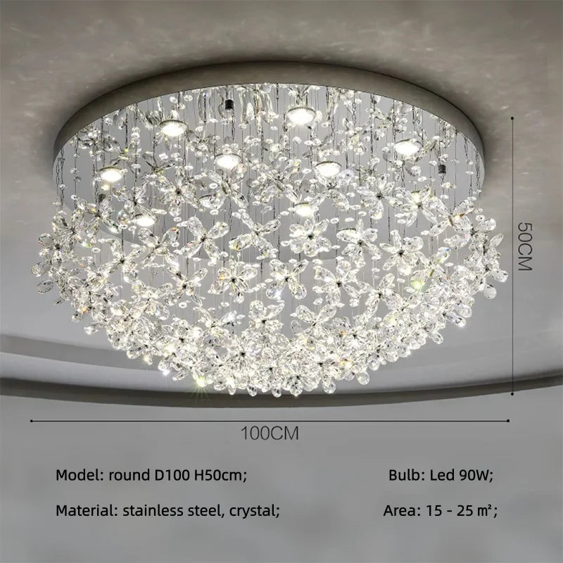 French Dining Room Crystal Led Pendant Lights Modern Luxury Bar Hanging Lamp Home Decor Led Suspend Light Led Luminarias