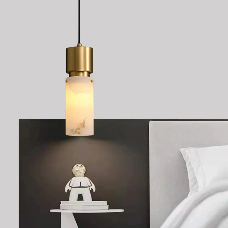 Natural Marble Chandelier Brass E14 Bulb For Bedroom Dining Room Shop Bar Stone Dropshipping Gold Black Cord Adjustable