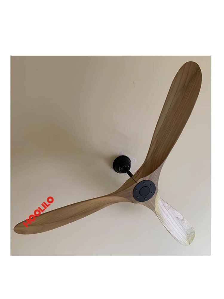 Wooden Blade DC 85V - 260V Motor Decorative Ceiling Fan Ventilator Light Remote Control Free Shipping