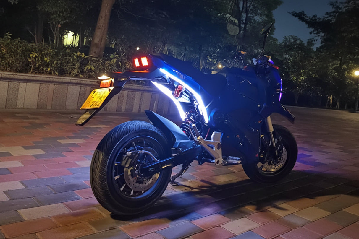 2pcs Motorcycle LED Turn Signal Lights - Waterproof DRL Flowing Strip