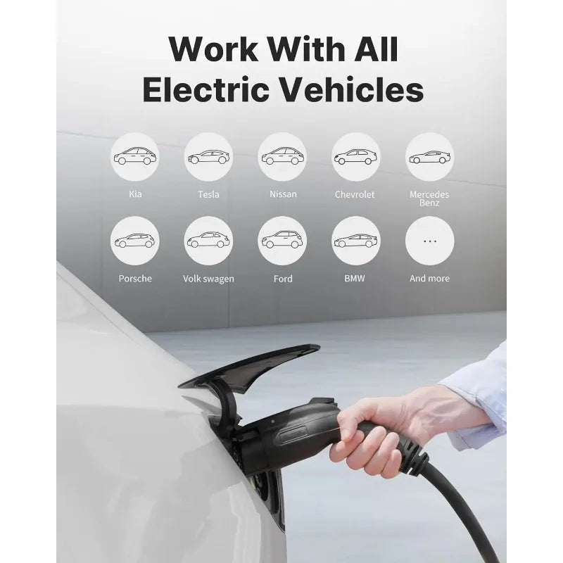 Autel Home Level 2 EV Charger up to 50Amp, 240V, Indoor/Outdoor Car Charging Station, Flexible 25-Foot Cable,Hardwired, Silver