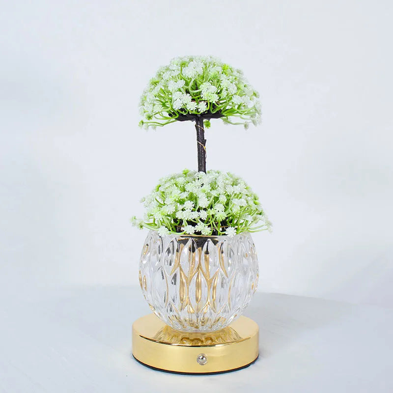 LED Night Light USB Rechargeable Desk Decor Lamp Simulation Bouquet Table Lamp Bedroom Bedside Atmosphere Light Ornaments