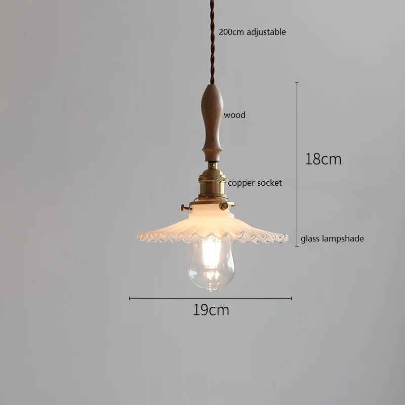 Butterfly Ceramic LED Pendant Lamp Beside Wooden Handle Copper Socket Home Decors Bedroom Dining Living Room Light Hang lamp