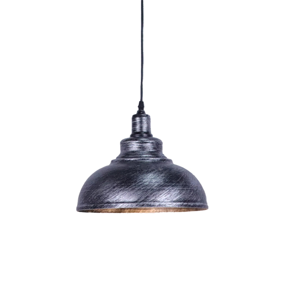 Industrial Metal Pendant Light (1-Pack / 2-Pack) - Retro Silver Hanging Chandelier Fixture for Kitchen, Bar, Cafe & Living Room