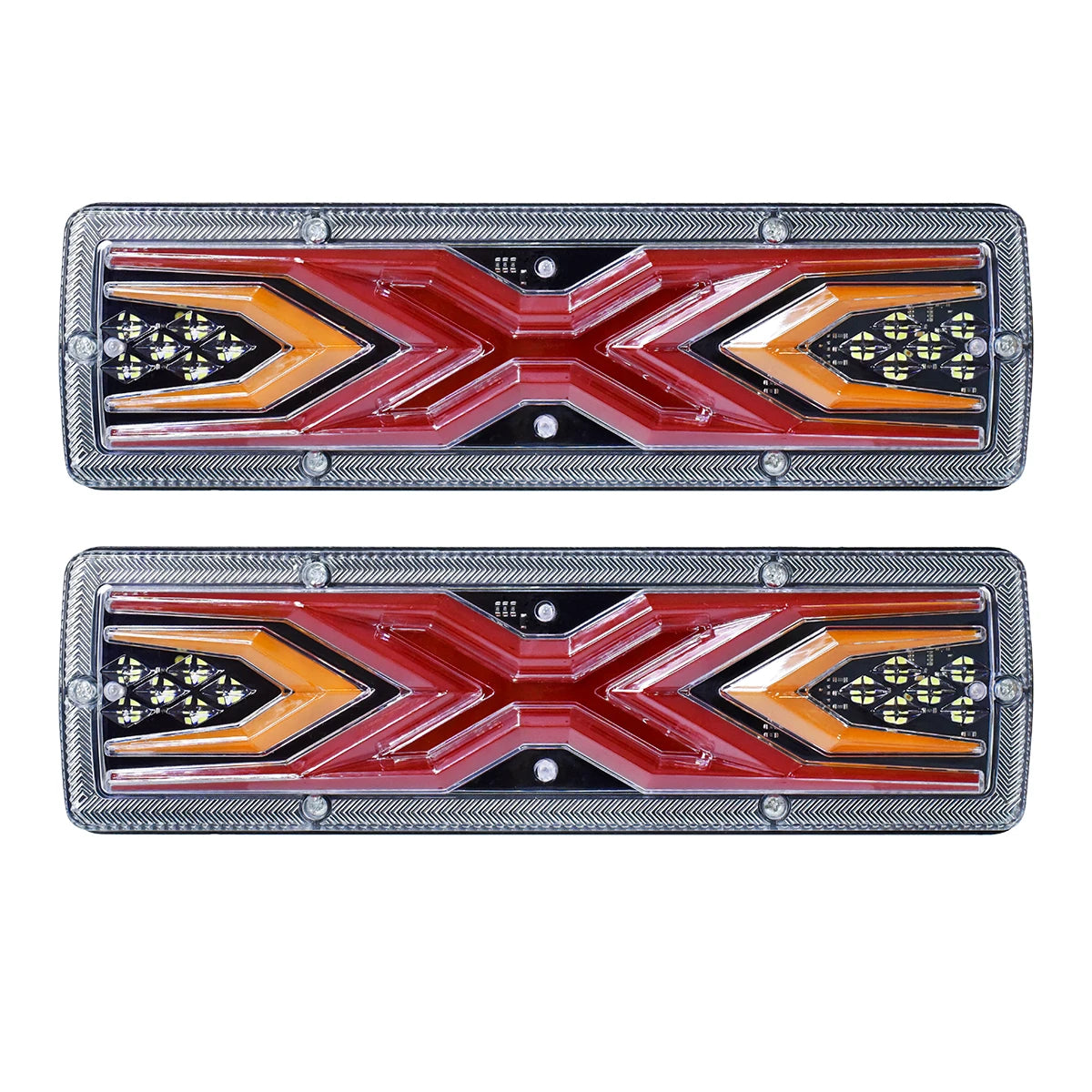 2Pcs LED Taillights Assembly - Universal Turn Signal Brake Stop Reversing Light