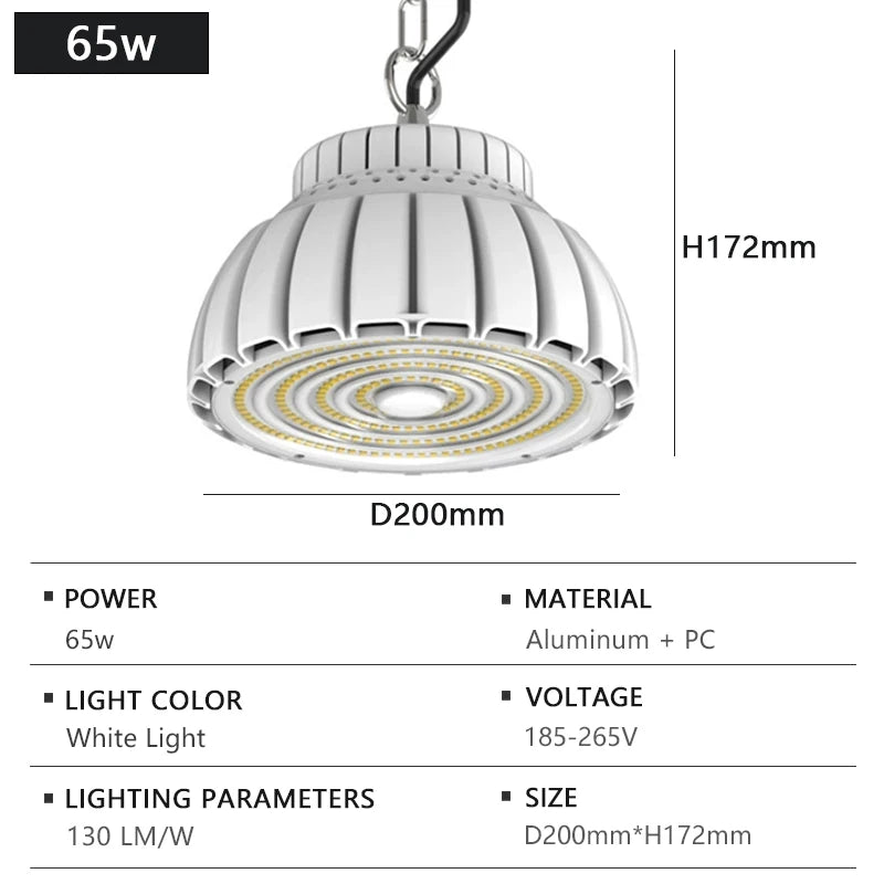 Modern High-Brightness LED High Bay Chain Chandelier - Energy-Saving Industrial Overhead Lamp for Factory, Warehouse & Workshop