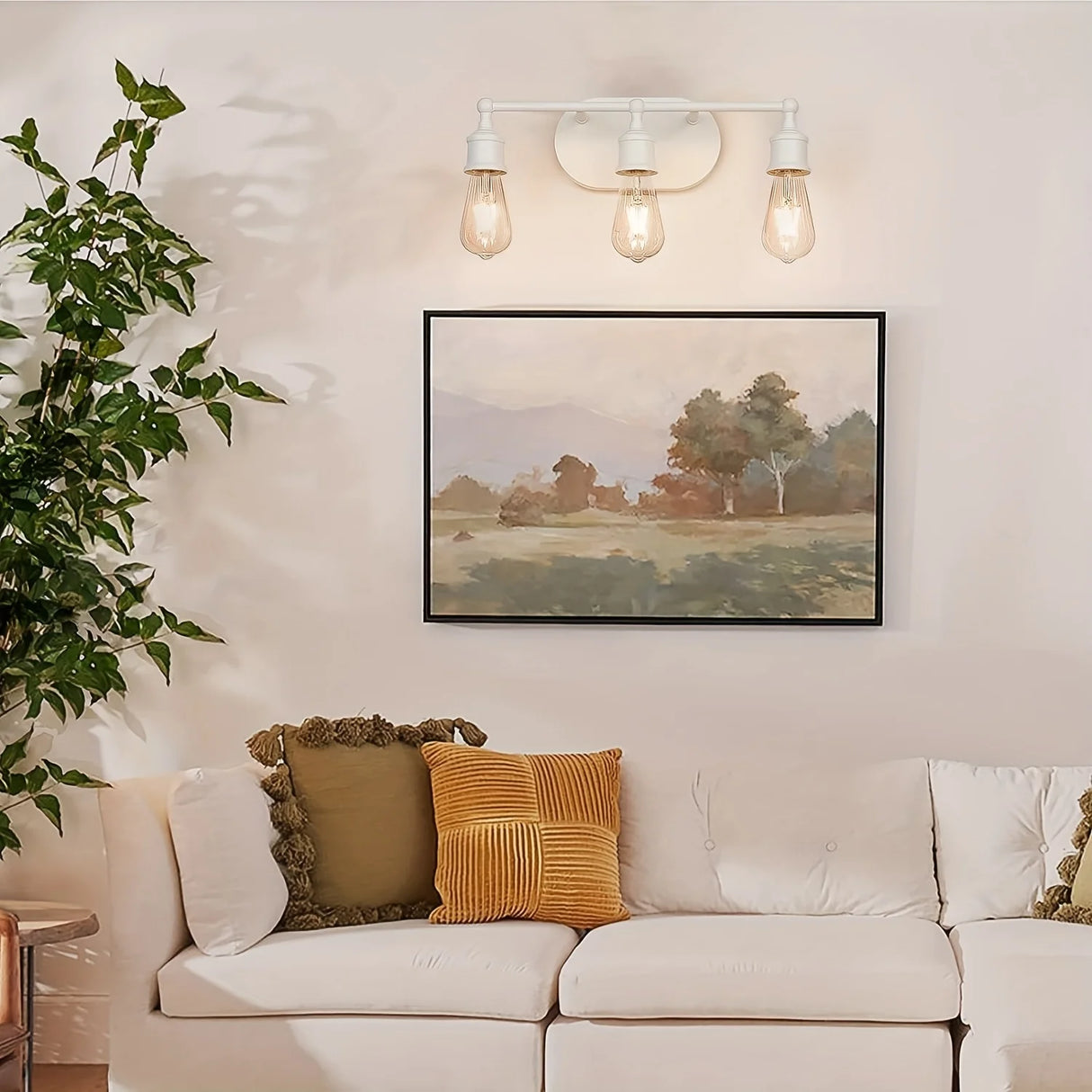 Vanity Light Fixture, Brushed Nickel Wall Sconce Lighting, Modern Bathroom Vanity Wall Lights E26 Base, Vintage Metal Indoor Wal