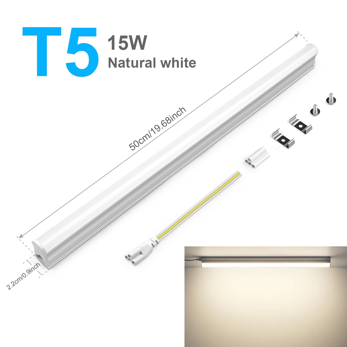 50cm T5/T8 Aluminum LED Light Tube (15W/25W) 110V/220V - Under Cabinet, Desk, Workshop & Garage Ceiling Lamp