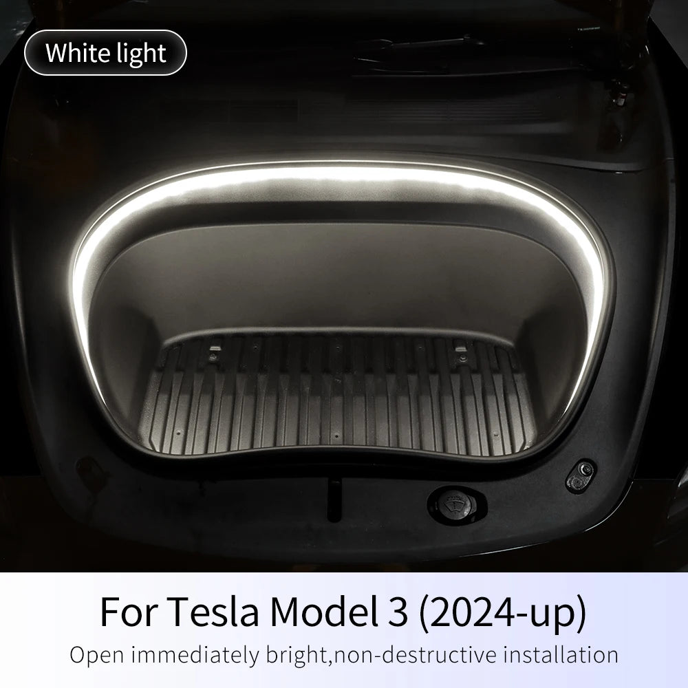 For Tesla Model 3 Highland 2024 2025 2026 Front Trunk Brighten LED Strip Waterproof Flexible DIY Flexible Front Rear Trunk Light